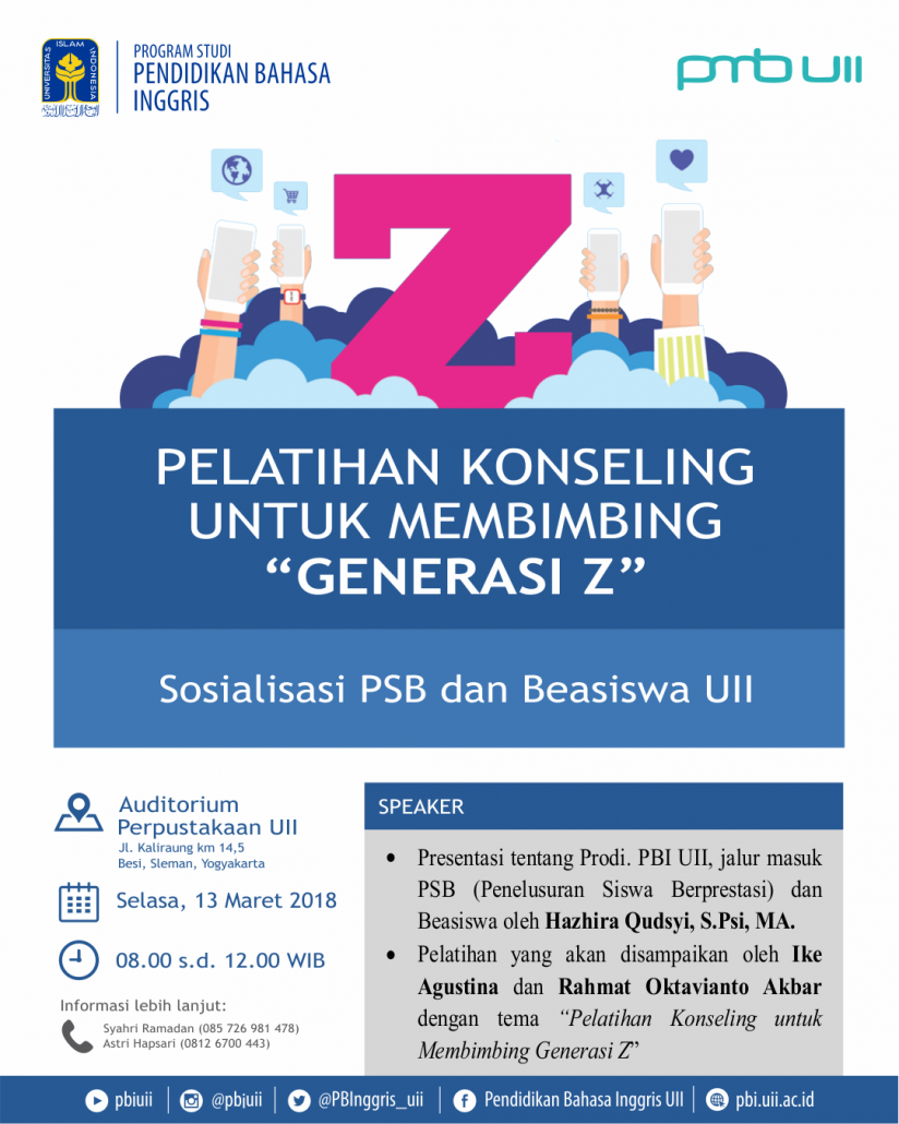 Poster Pelatihan Konseling Untuk Membimbing Gnerasi Z – Pendidikan